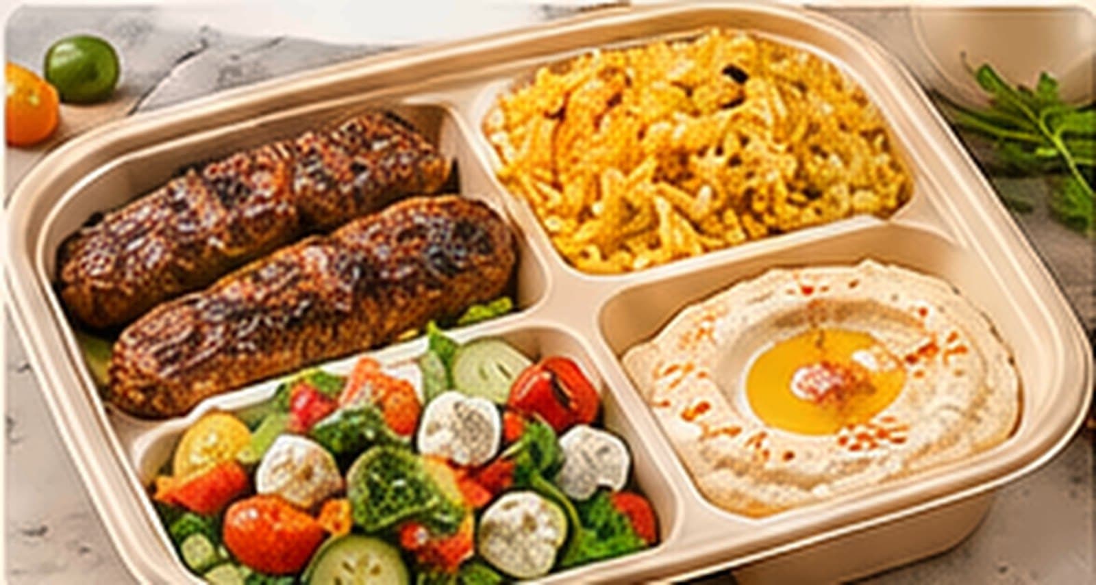 Beef Kofta Lunch Box — Platter style