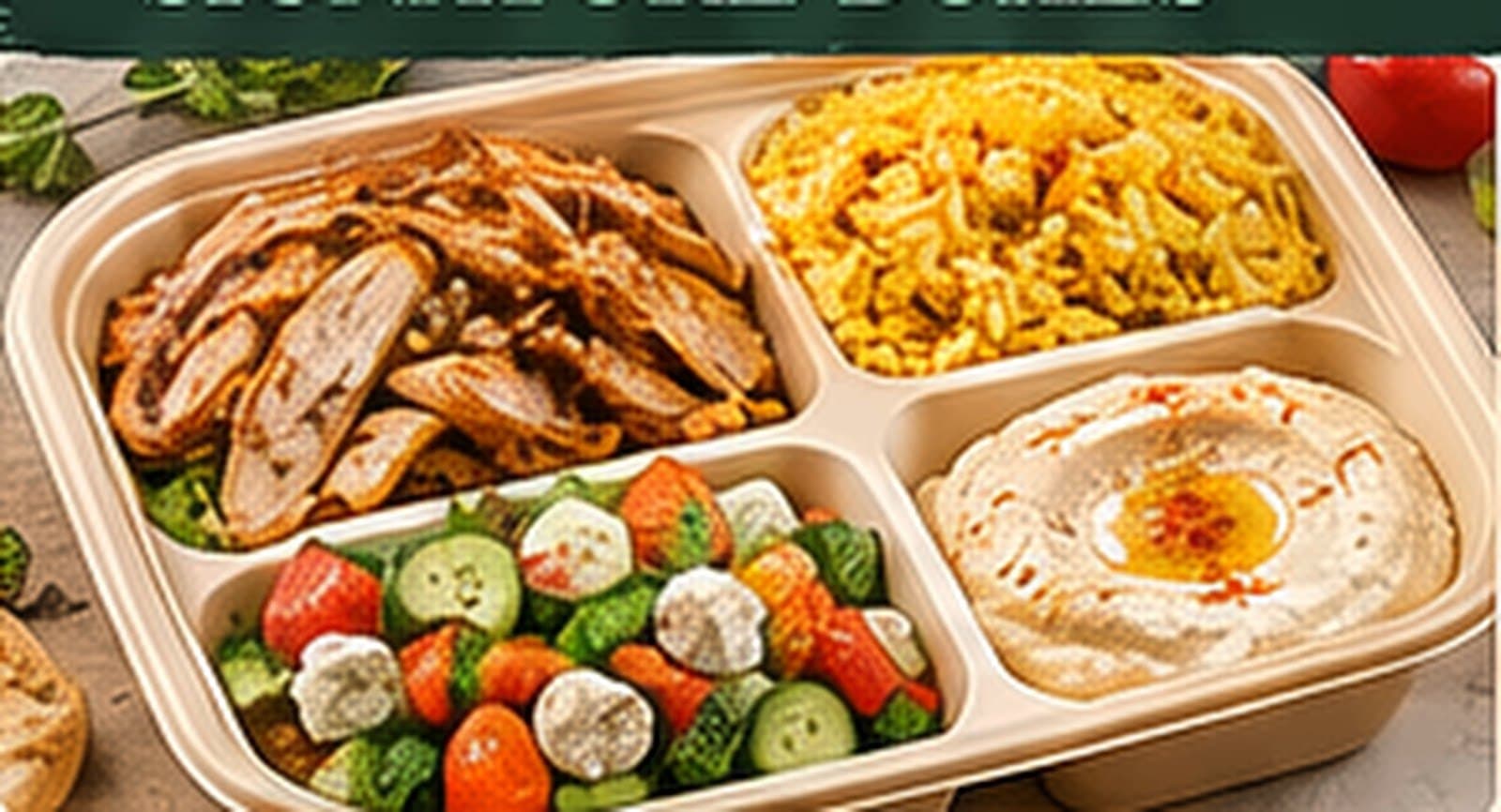 Mediterranean Chicken Shawarma Box — Platter style