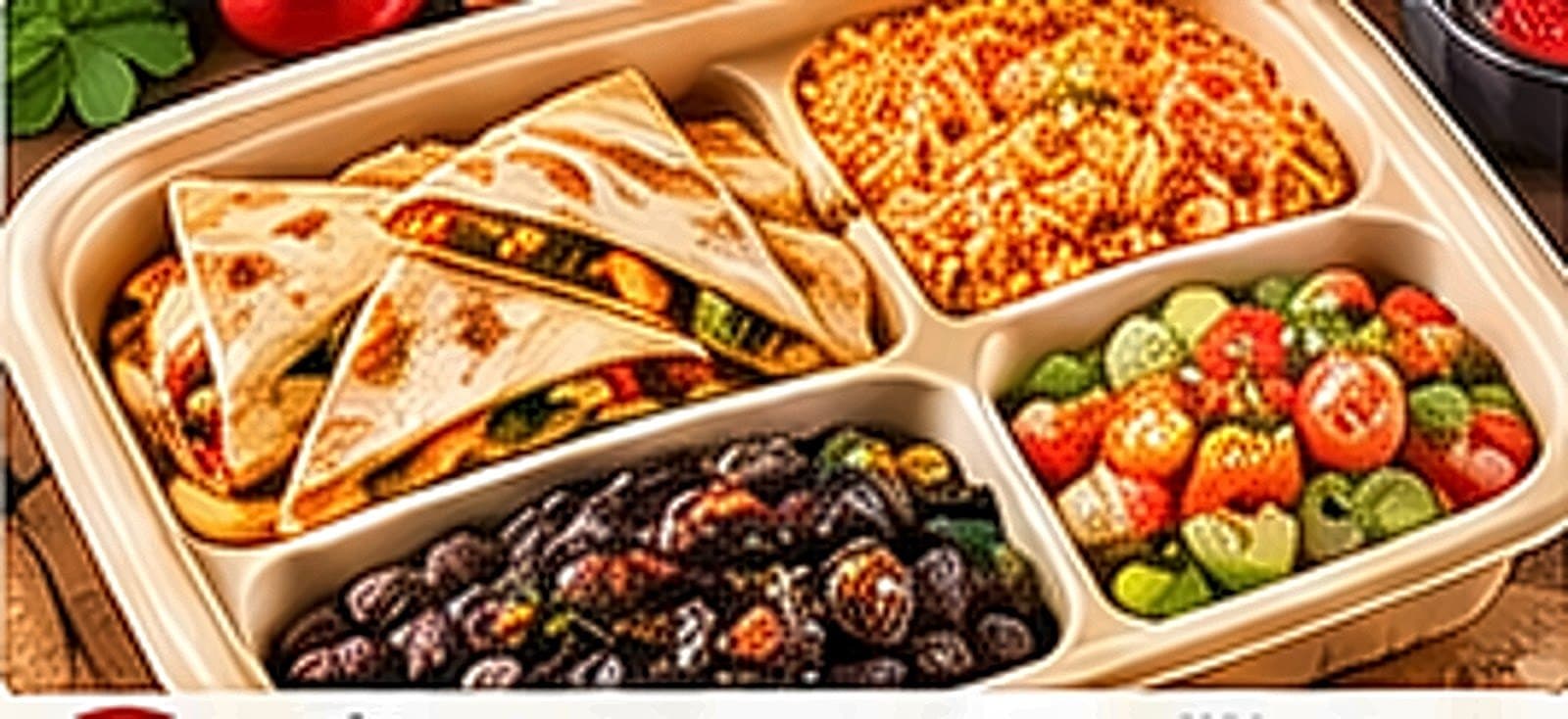 Cheese and Veggie Quesadilla Box — Platter style