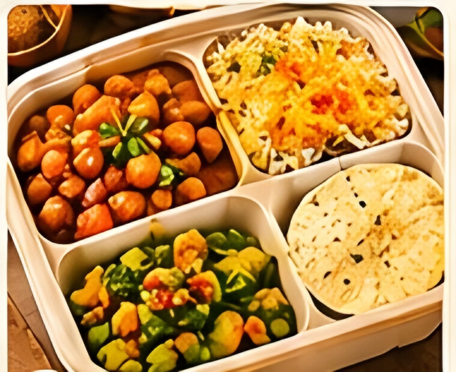 Plant-Based Chana Masala Box — Platter style
