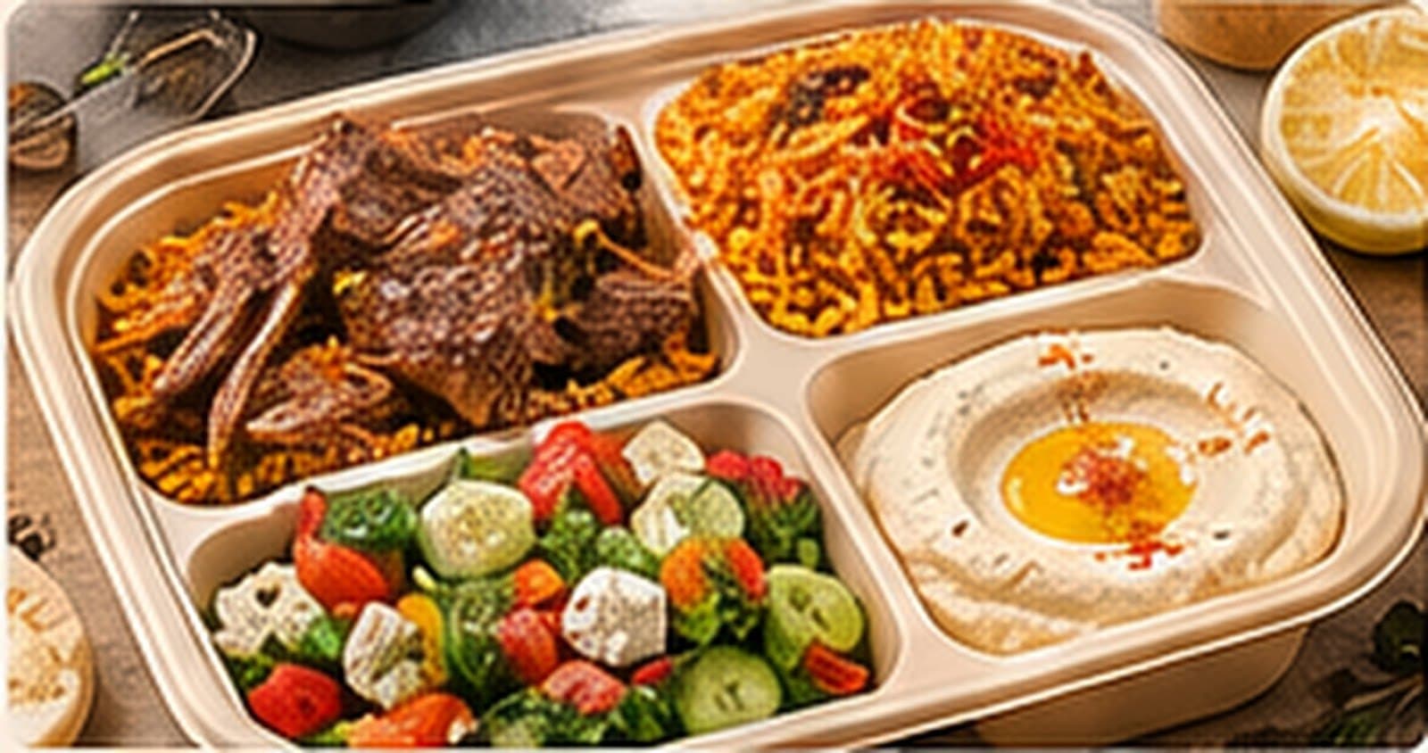 Lamb Kabsa Box — Platter style